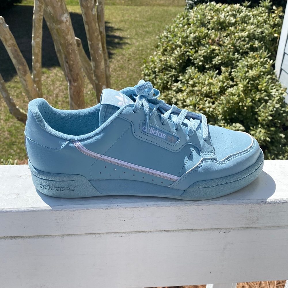blue adidas sneakers